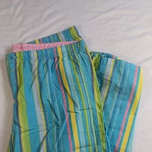 Womens Y2K Victoria's Secret PINK Cotton Striped Elastic Casual Pajama Pants